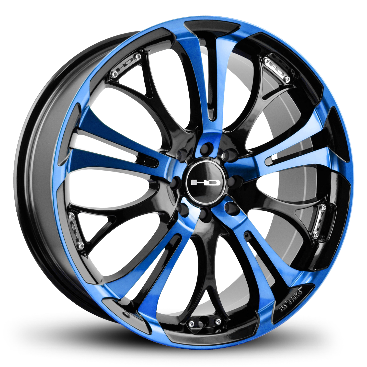 The Original HD Wheels Spinout Blue Custom Wheel in 16, 17, 18, 20, 22 ...