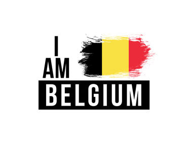 White T-shirt with 'I am Belgium' text and Flag