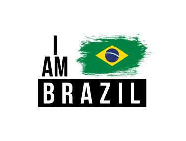 White T-shirt with 'I am Brazil' slogan and Flag.