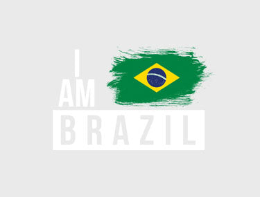 Black T-shirt with 'I am Brazil' Slogan and Flag