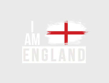Black T-shirt with 'I am England' Slogan and Flag
