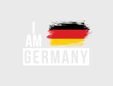 Black T-shirt with 'I am Germany' Slogan and Flag