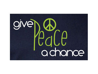 Give Peace a Chance' slogan with Pear Green accent