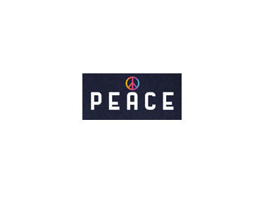 'Peace' in White and Rainbow accent t-shirt design