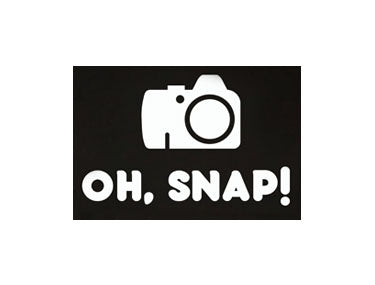 'Oh, Snap' text with camera icon t-shirt design