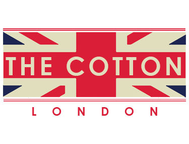 The Cotton London's branded T-shirt over union jack background