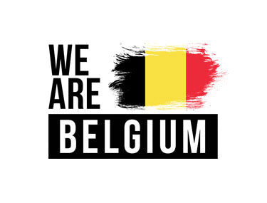 White T-shirt with 'We are Belgium' text and Flag