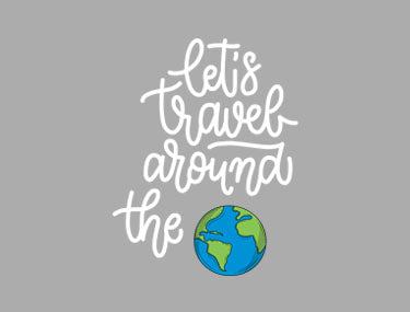 'Around the world' Text Black T-Shirt