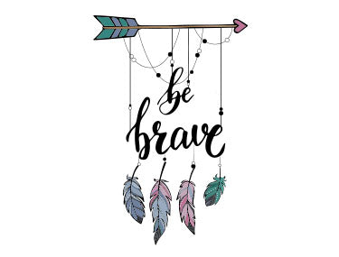 Be Brave Custom Text White T-shirt