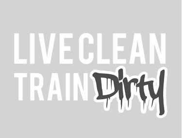 Supima Cotton 'Live Clean Train Dirty' slogan T-shirt