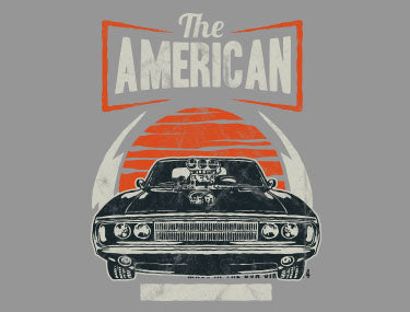 Retro American Car Black T-Shirt