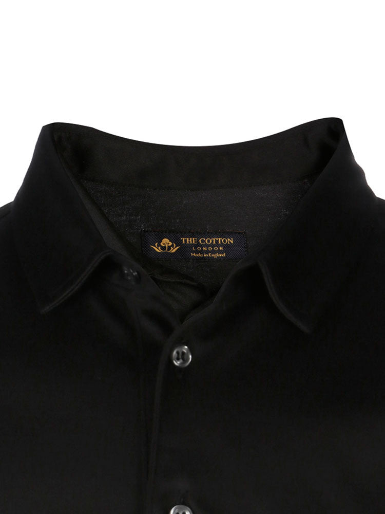 Classic Fit Knitted Jersey Polo – Black