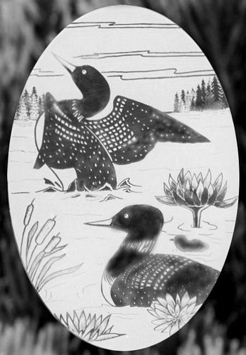 Loon Etched Glass Decal | Static Cling Decal | Frosted Decal