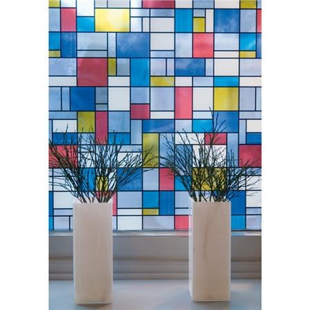 Mondrian Stained Glass Semi Private Adhesive Window Film World