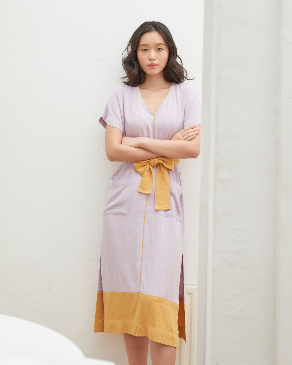 DOUBLE STRIPE V-NECK DRESS – Pleasant Simple