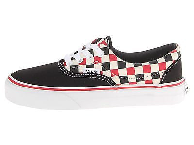 checkered black and red vans