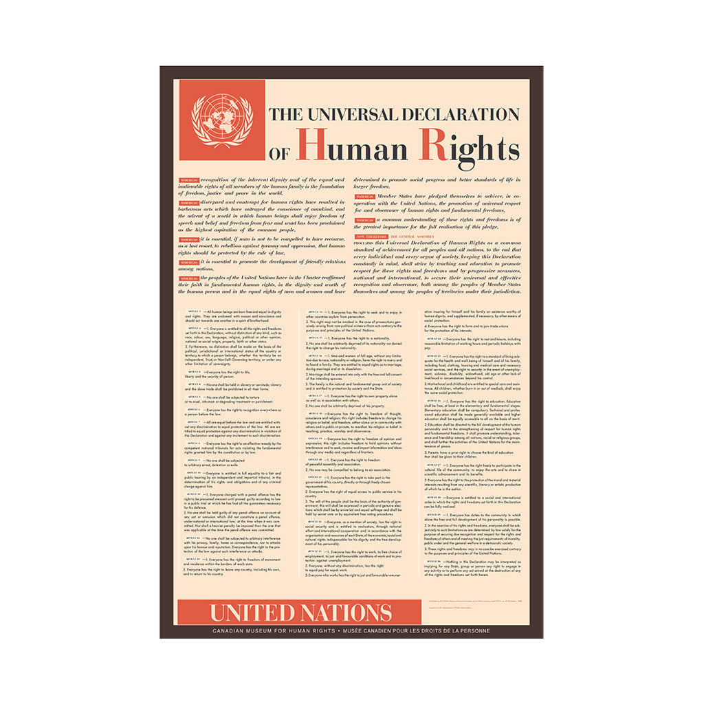 Poster Of The Universal Declaration Of Human Rights Cmhr Boutique 0430