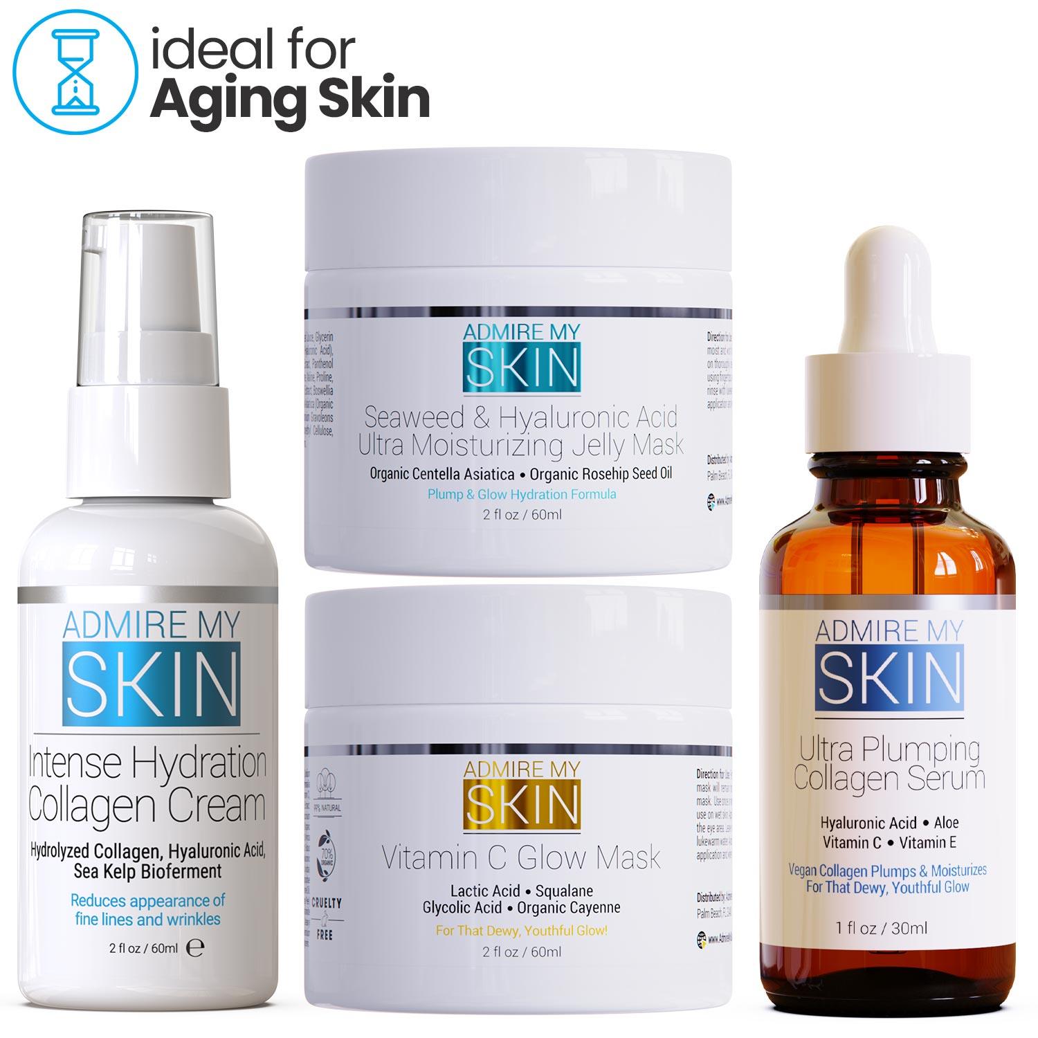 Image of Anti Aging Cream, Mask & Serum For Youthful Glow Skin Care Routine for Aging Skin