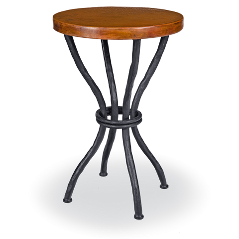 copper top end table round