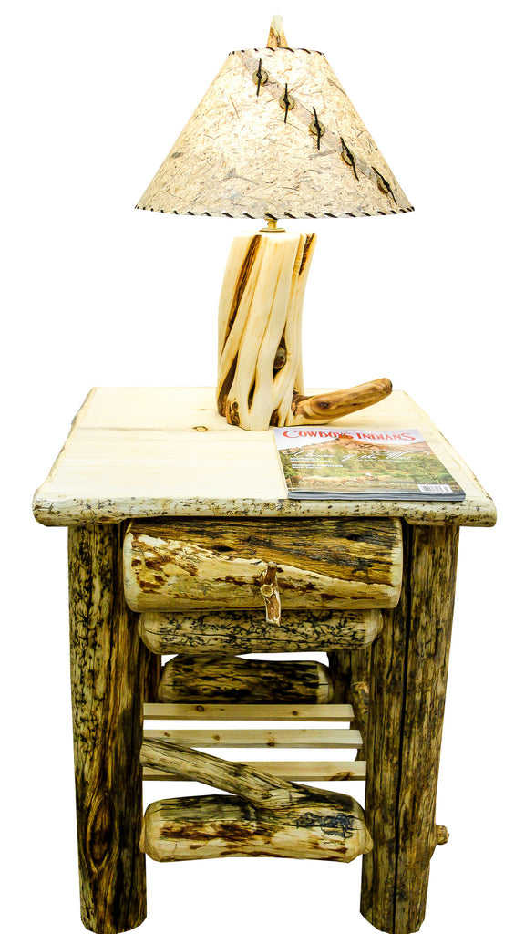 Rustic Lodgepole Pine Log Nightstand Tables ~ From ...