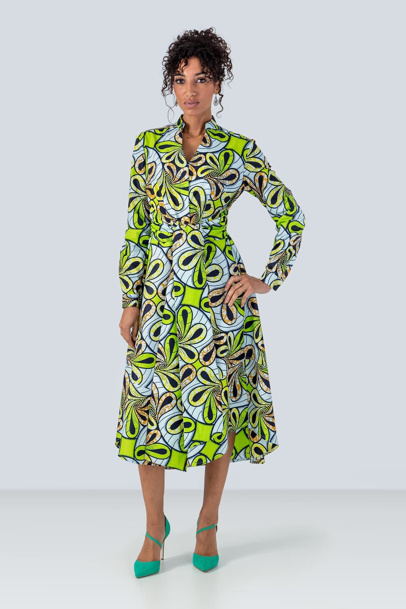 african print shirt dress