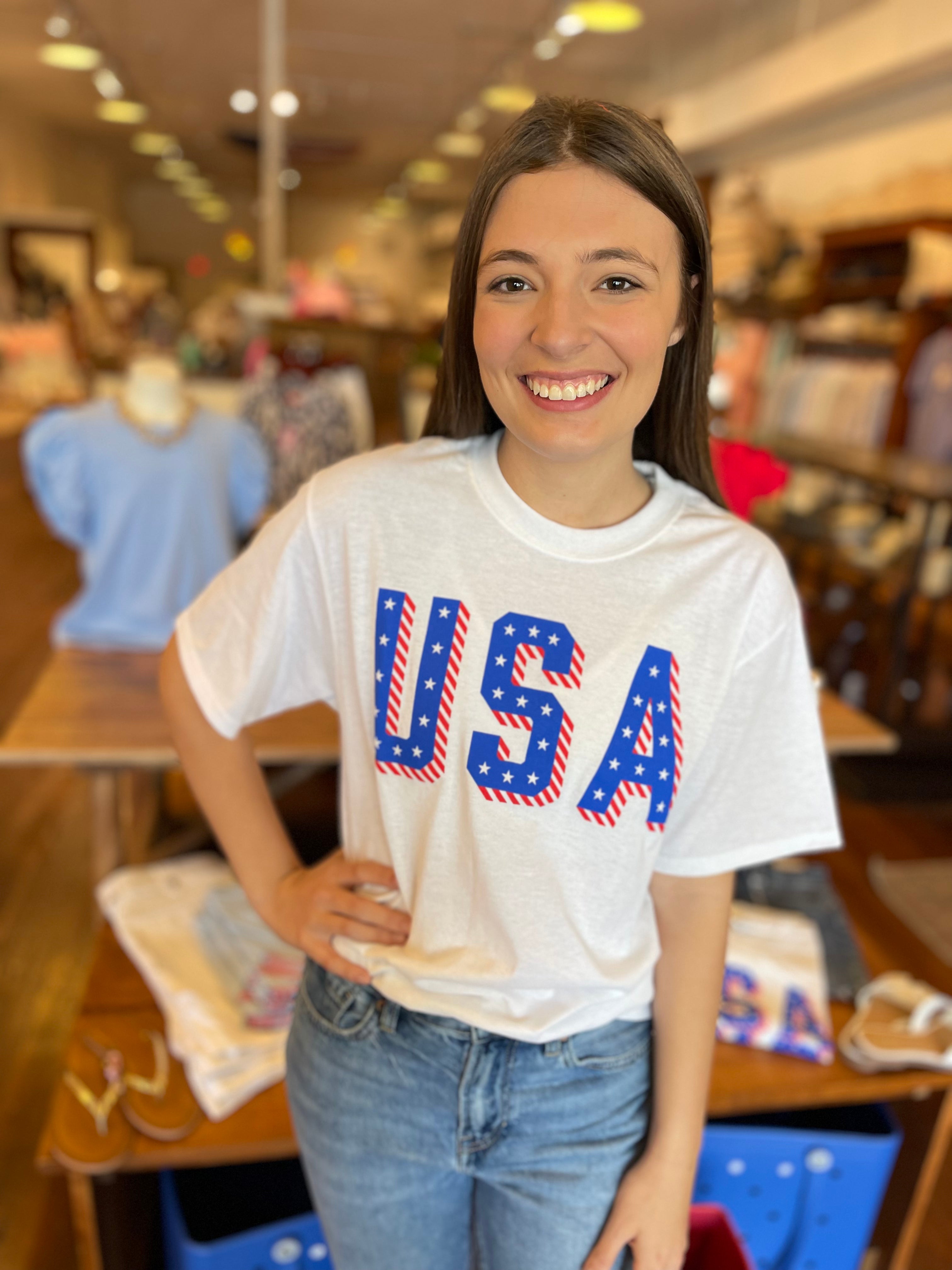 USA White SS Tee