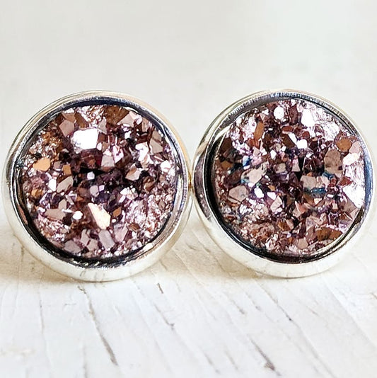 Rose Gold on Rose Gold - Druzy Stud Earrings - Hypoallergenic Posts – Jenna  Scifres Handmade Jewelry