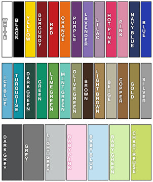 Decal Venue Vinyl Color Chart