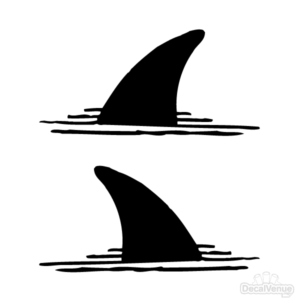 Download Shark Fin Right and Left Facing Vinyl Decals