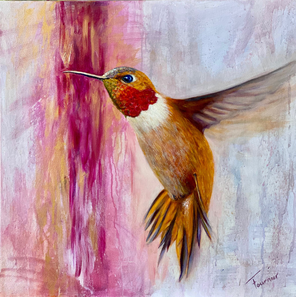 "Ruby Red" IN Flight Collection- Oil On Canvas 24"x24"