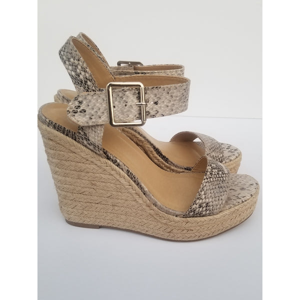 snakeskin wedge heels