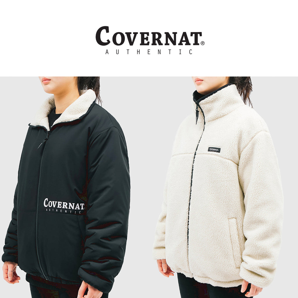 COVERNAT Reversible Fleece ZIP-UP Jacket IV/BK – HALLYU MART