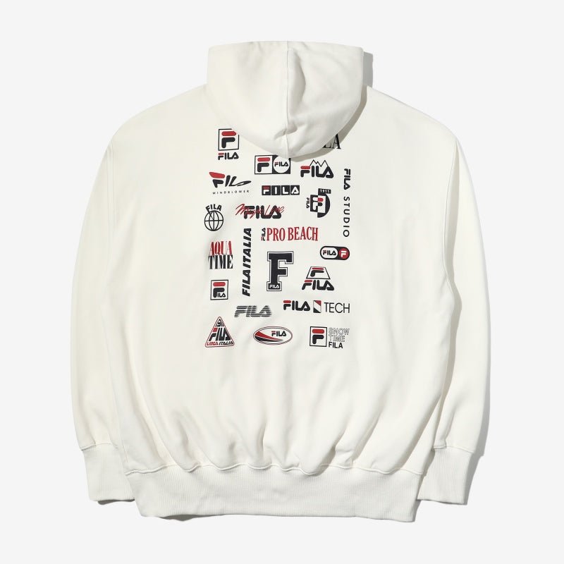 BTS Fila Spring Collection Logo Layered Hoodies Off White FS2POD1111X_OWH, type: Hoodies,brand: Fila-hallyumart