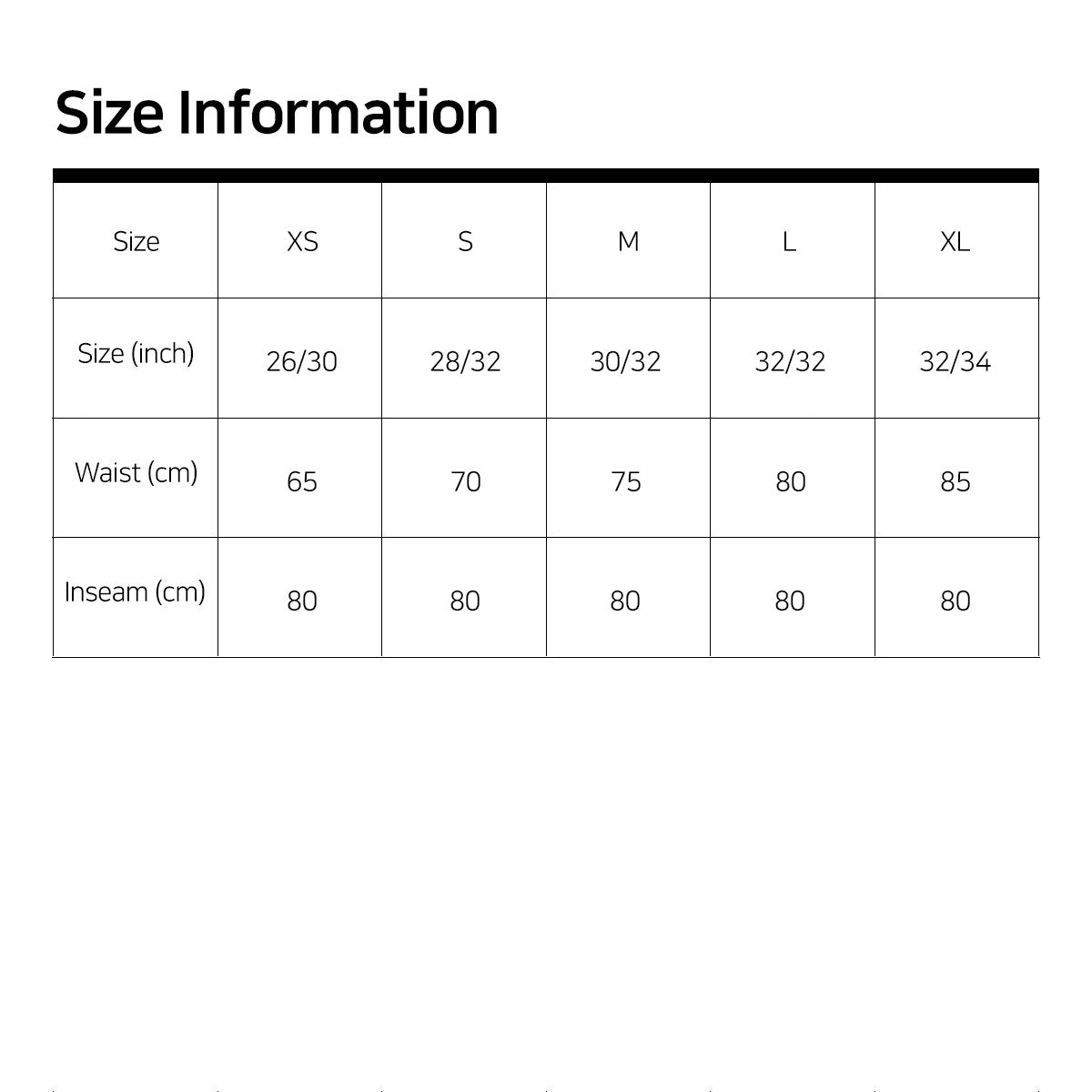 puma pants sizing