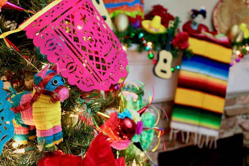 Mexican Christmas Decorations: Papel Picado & Pom Pom Tree ...