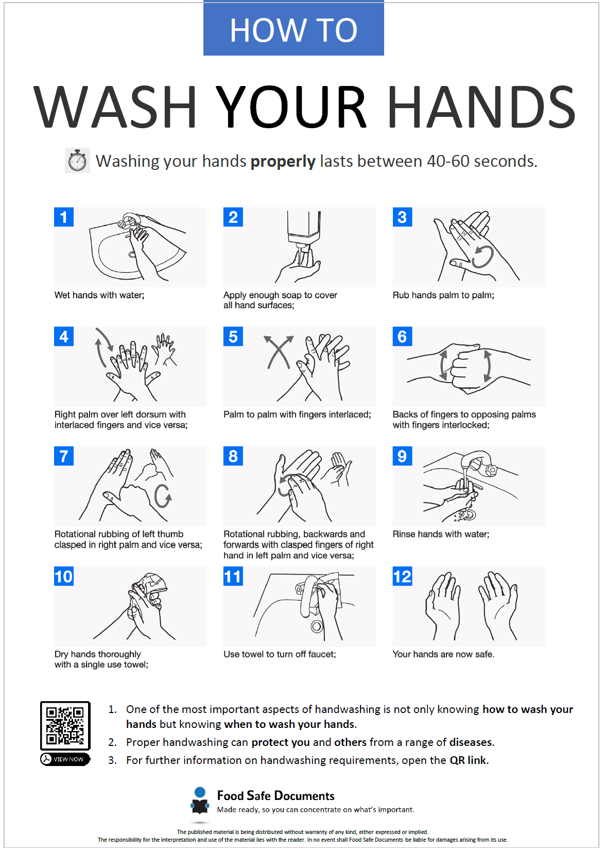 How to wash your hands - Food Safe Documents