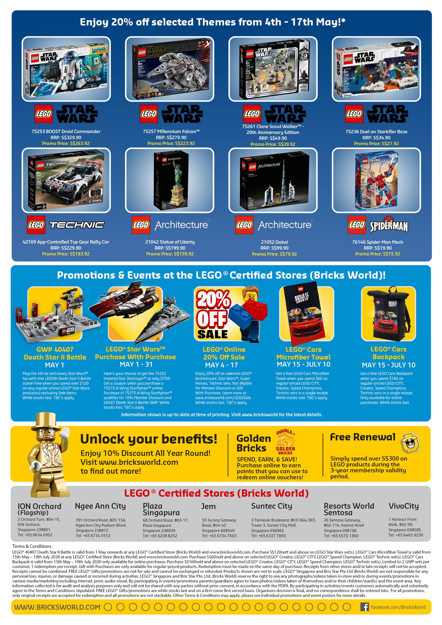 LEGO Certified Stores Bricks World May 2020 Store Calendar