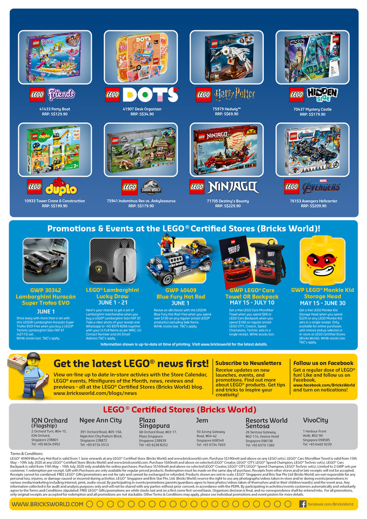 LEGO Certified Stores Bricks World June 2020 Store Calendar