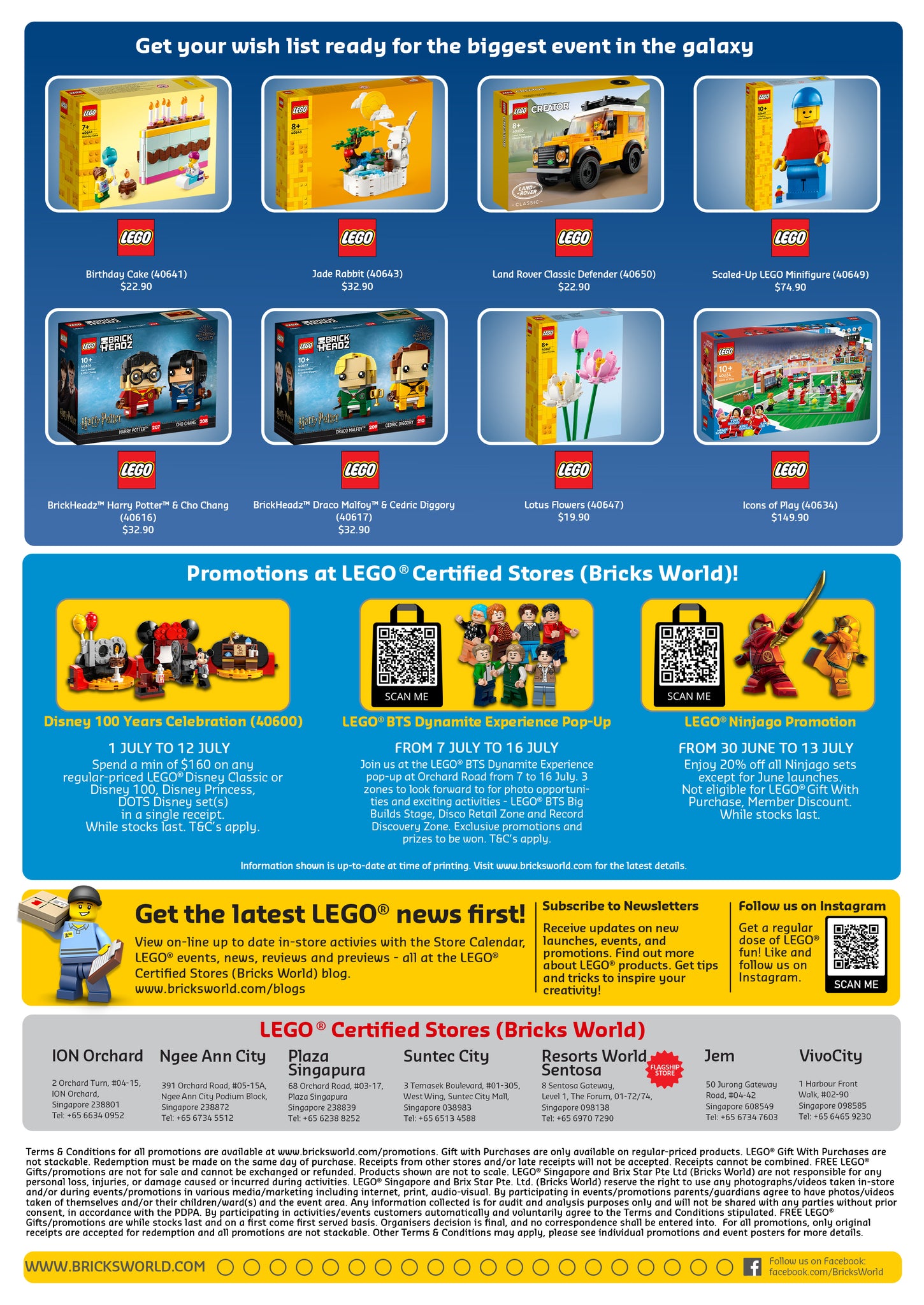 LEGO Certified Stores Bricks World July 2023 Store Calendar