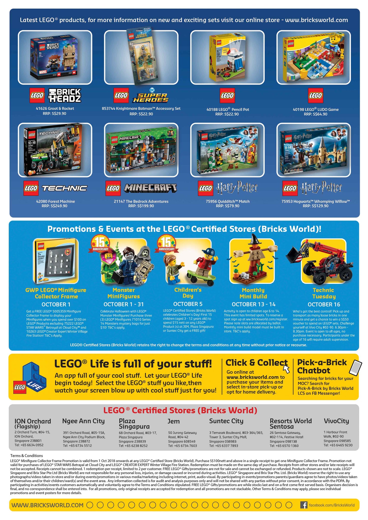 LEGO® Certified Stores (Bricks World) October Store Calendar