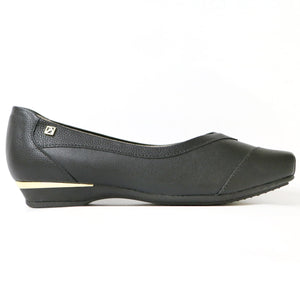 black leather flats womens