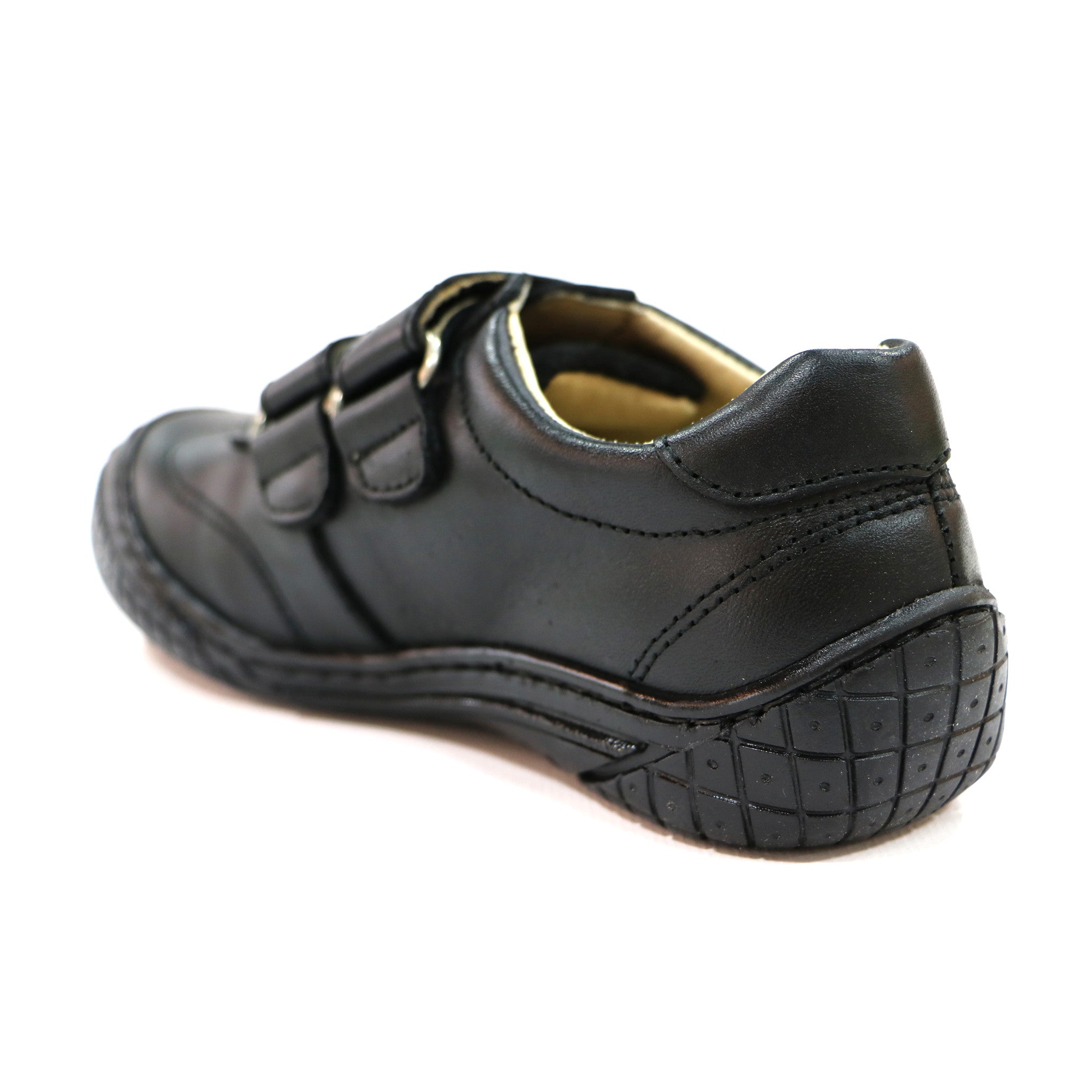 Black leather Boys School Shoes (SS 