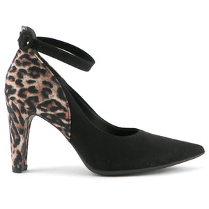 black leopard heels