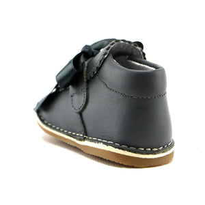 Grey leather infant girl shoes (SS-7073) - SIMPLY SHOES HONG KONG
