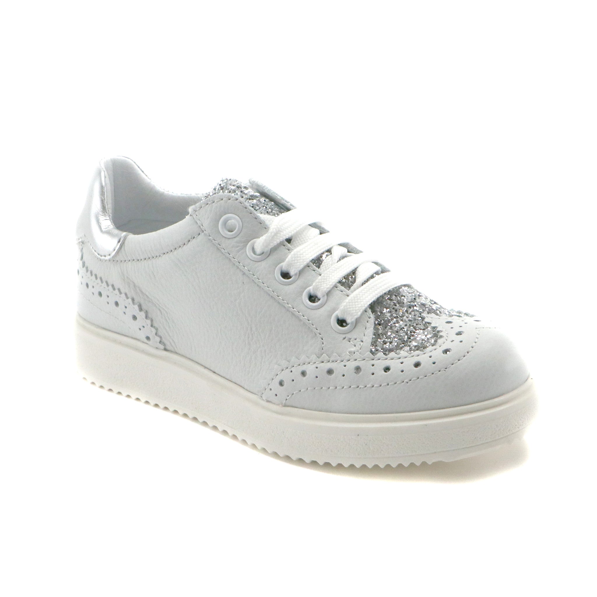White Leather Girls Sneakers (SS-7103 