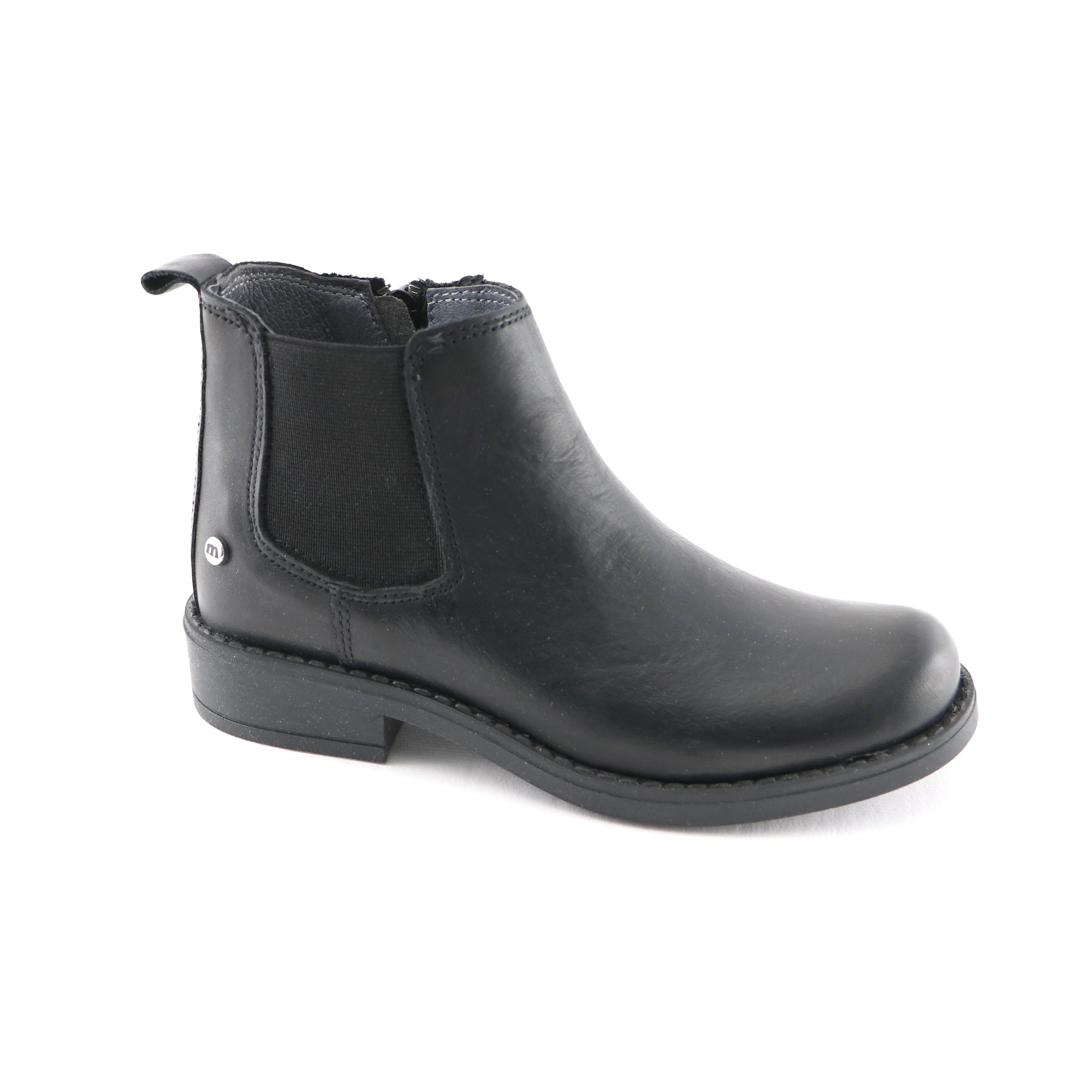 Black Leather Girls Ankle Boots (SS 