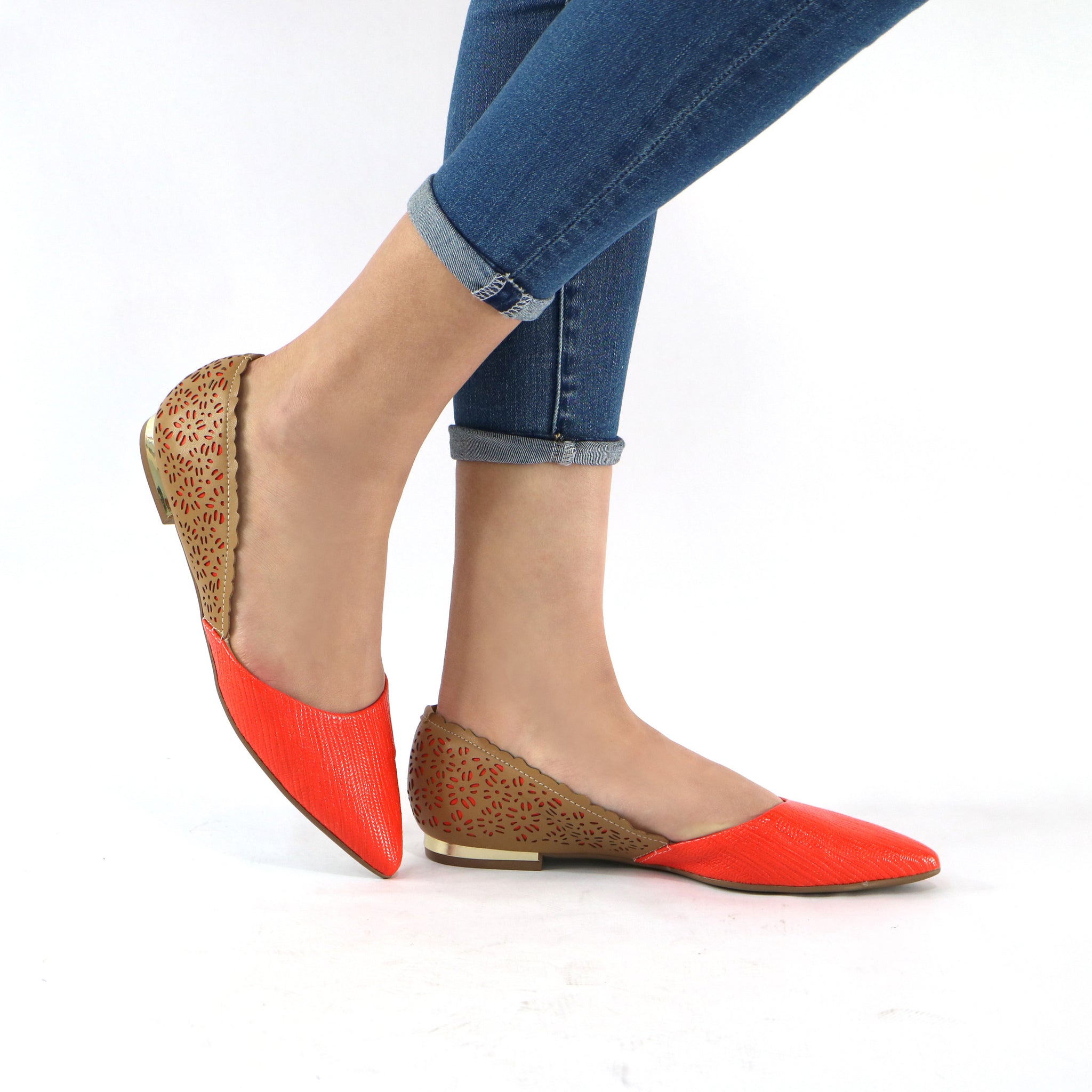 orange pumps shoes