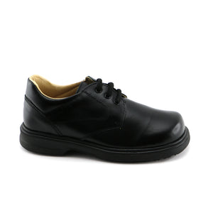 boys black leather school shoes