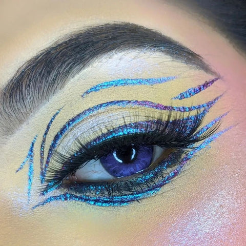 Blue & Gold Graphic Eye Makeup Tutorial