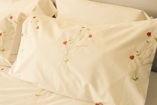 Roses 100 Pure Egyptian Cotton Bed Sheets Duvet Embroidered